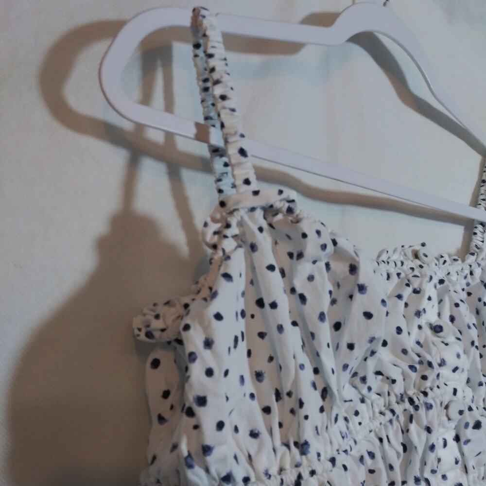 J. Crew Cinched-waist Cotton Poplin Tank Top In Dot Vacation Summer Size Small - Picture 3 of 9